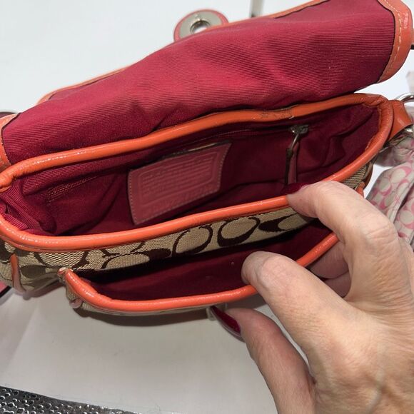 Coach Legacy Signature Canvas Crossbody Bag with a turn-lock closure. - Picture 11 of 11